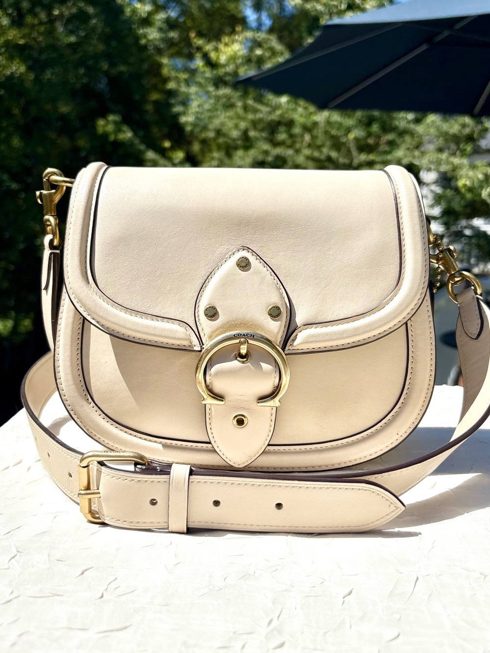 COACH Beat Saddle Bag In Ivory C0749